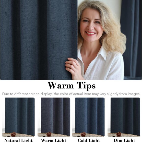 H.VERSAILTEX 100% Blackout Thermal Insulated Curtains, 2 Panels (52 x 96 inches) - Picture 5 of 10